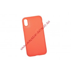 Силиконовый чехол "LP" для iPhone Xr "Silicone Dot Case" (красный/коробка)