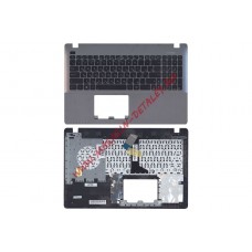 Клавиатура (топ-панель) для ноутбука Asus X550 черно-серебристая