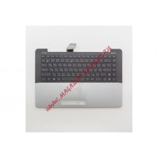 Клавиатура (топ-панель) для ноутбука Asus UX30, UX30S серая, с черными клавишами