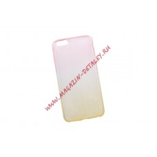 Силиконовая крышка LP для Apple iPhone 6, 6s Plus желтый, розовый градиент, коробка