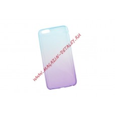 Силиконовая крышка LP для Apple iPhone 6, 6s Plus фиолетовый, голубой градиент, коробка