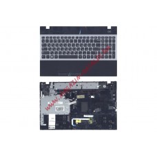 Клавиатура (топ-панель) для ноутбука Samsung 300V5A 305V5A NP305V5A NV300V5A черная, серая рамка