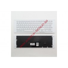 Клавиатура для ноутбука Sony Vaio VPC-EC белая, с рамкой