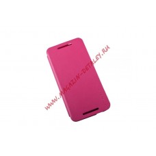 Чехол из эко – кожи PIPILU FIBCOLOR для HTC One mini раскладной, розовый