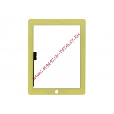 Сенсорное стекло (тачскрин) для Ipad 3 4 желтое