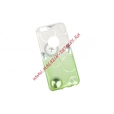 Силиконовый чехол LP для Apple iPhone 6, 6s кружочки зеленый металлик, европакет