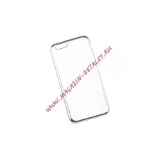 Силиконовый чехол LP для Apple iPhone 6, 6s TPU прозрачный с серебряной хром рамкой