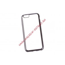 Силиконовый чехол LP для Apple iPhone 6, 6s TPU прозрачный с черной хром рамкой