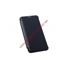 Чехол из эко – кожи Clear View Cover для Samsung Galaxy S6 Edge Plus синий, полупрозрачный