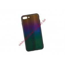 Защитная крышка "LP" для iPhone 7 Plus/8 Plus "Rainbow Glass Case" (золотой градиент/коробка)