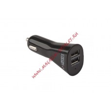 Автомобильная зарядка с двумя USB выходами 5V 2.1A черный европакет LP