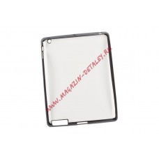 Силиконовый чехол TPU Case для Apple iPad 2, 3, 4 прозрачный с черной рамкой