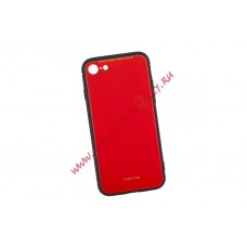 Защитная крышка "LP" для iPhone 7/8 "Glass Case" (красное стекло/коробка)