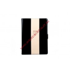 Чехол из эко – кожи RICH BOSS Protection Case для Apple iPad Air раскладной, черный, бежевая полоса