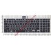 Клавиатура для ноутбука Toshiba Satellite P850, P850D, P855, P855D, P870, P870D, P875, Qosmio X870, X875 черная с серой рамкой и подсветкой