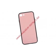 Защитная крышка "LP" для iPhone 7/8 "Glass Case" (розовое стекло/коробка)