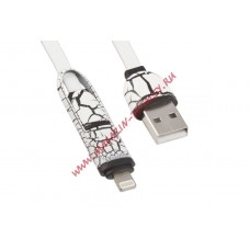 USB кабель 2 в 1 Винтажная краска для Apple 8 pin, Micro USB белый, коробка