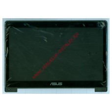 Экран в сборе (матрица + тачскрин) для Asus S400CA черный с рамкой