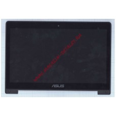 Экран в сборе (матрица+тачскрин) для Asus S400 черный с рамкой