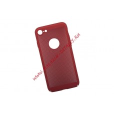Защитная крышка "LP" для iPhone 8 "Сетка" Soft Touch (красная) европакет