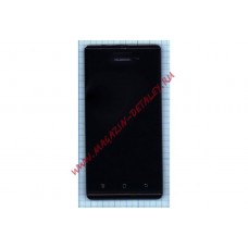 Дисплей (экран) в сборе с тачскрином для Huawei Ascend P1 U9200 черный с рамкой