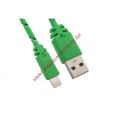 USB кабель для Apple iPhone, iPad, iPod 8 pin зеленый, коробка