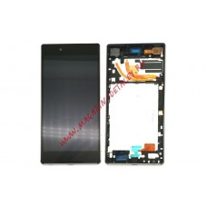 Дисплей (экран) в сборе с тачскрином для Sony Xperia Z5 Premium Dual с рамкой (черный)