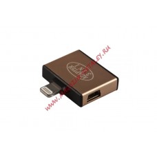 Переходник 3 в 1 для Apple с 30 pin/micro USB/mini USB на 8 pin lightning желтый, коробка