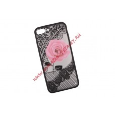 Защитная крышка "LP" для iPhone 8 Plus/7 Plus Роза розовая (европакет)