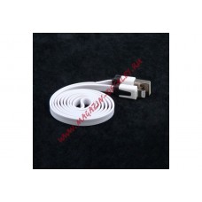 USB кабель для Apple iPhone, iPad, iPod 8 pin плоский узкий белый, европакет LP