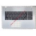 Клавиатура (топ-панель) для ноутбука ASUS N76V серебристая, клавиши черные