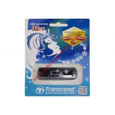 USB флеш-диск 32Гб TRANSCEND Jetflash 350, TS32GJF350, черный+снежинки