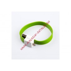 USB Дата-кабель на большом магните для Apple 8 pin, плоский, зеленый, европакет