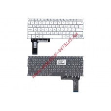 Клавиатура для ноутбука Asus E202, E202M, E202MA, E202S, E202SA, TP201SA серебристо-белая
