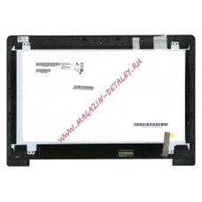 Экран в сборе Asus S400 S400ca (B140XW03 v.0 + тачскрин 5343R FPC-1) черный с рамкой