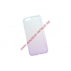 Силиконовая крышка LP для Apple iPhone 6, 6s градиент фиолетовый, голубой, коробка