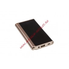 Универсальный внешний аккумулятор Power Bank Fashion LV7 Plus Li-Pol USB выход 2,1А, 8000 мАч, черная кожа