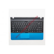 Клавиатура (топ-панель) для ноутбука Samsung 300E4A 300V4A черная с синим топ-кейсом