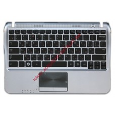 Клавиатура (топ-панель) для ноутбука Samsung NF310 NP-NF310 BA75-02753C серебристая, клавиши черные