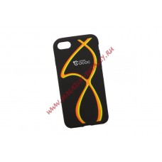 Силиконовый чехол Полосы для Apple iPhone 7 черный, желтый, оранжевый