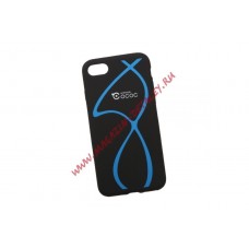 Силиконовый чехол Полосы для Apple iPhone 7 черный, синий