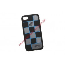 Силиконовый чехол Клетка для Apple iPhone 7 черный, синий