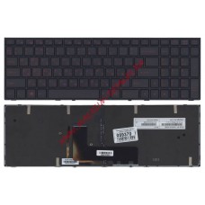 Клавиатура для ноутбука Clevo P651 черная с рамкой с подсветкой