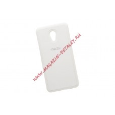 Силиконовый чехол C-Case для Meizu MX6 с кожанной вставкой белый, коробка