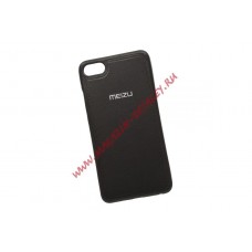 Силиконовый чехол C-Case для Meizu U10 с кожанной вставкой черный, коробка