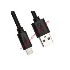 USB кабель для Apple iPhone, iPad, iPod 8 pin черный, 2 м, европакет LP