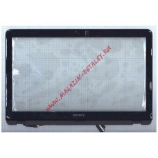 Сенсорное стекло (тачскрин) для Sony Vaio SVF15A черный c рамкой