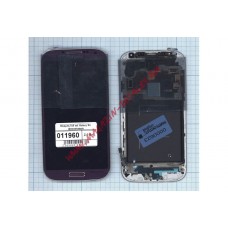 Дисплей (экран) в сборе с тачскрином full set для Samsung Galaxy S4 I9500 фиолетовый