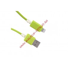 USB кабель "LP" для Apple iPhone/iPad 8 pin в катушке 1,5 метра (салатовый)