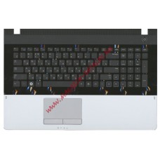 Клавиатура (топ-панель) для ноутбука Samsung NP305E7A 300E7A, NP-305E7A, 300E7A, 305E7A серая, кнопки черные